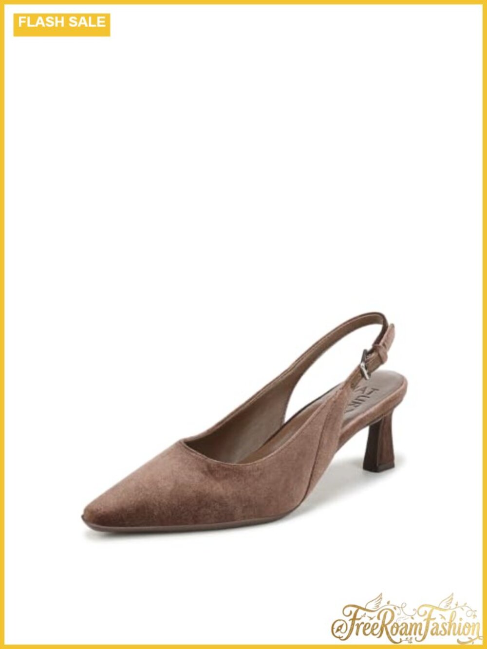 Naturalizer Tansy Slingback Pump Snip Toe Flared Dress Heel
